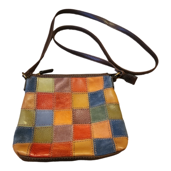 Fossil Handbags - Fossil Genuine Leather Patchwork Crossbody